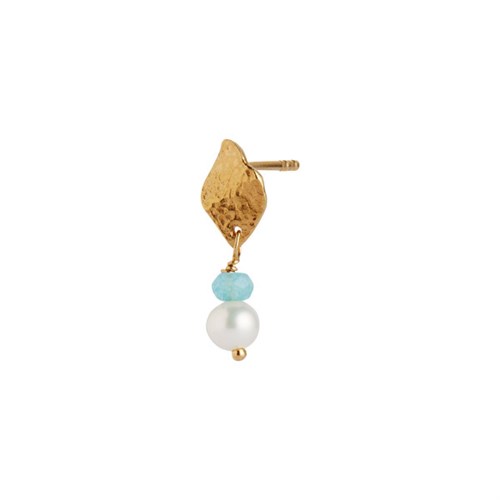 Stine A ørering guld med perle og topaz_Ile De L Amour_1209-02-Light Blue  